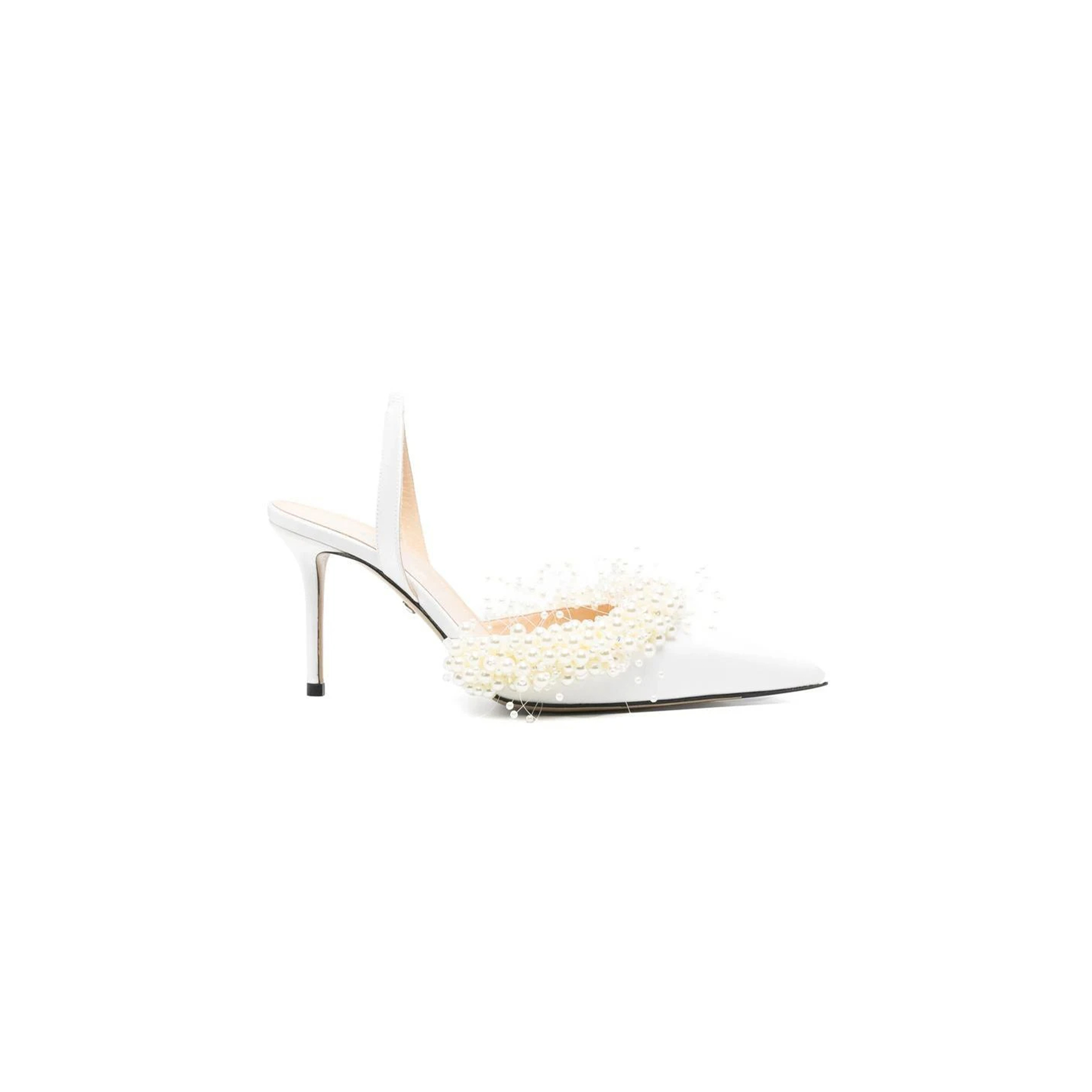 MACH & MACH FLOATING PEARLY SATIN SLINGBACK PUMPS BC25S100385CRP011